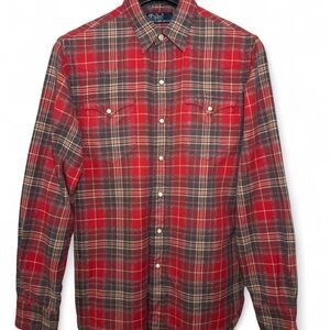 Polo by Ralph Lauren Red Plaid Button-Down Western Shirt